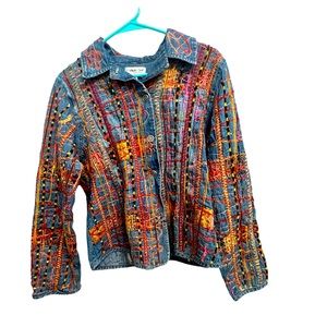 Coldwater Creek Jean Jacket Multicolored India